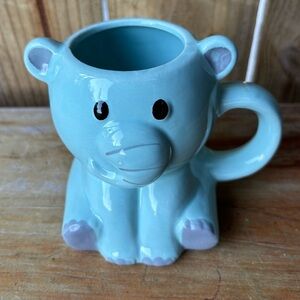 Midwood Brands Blue Figural Elephant Shaped Coffee Mug Tea Cup Size 14oz